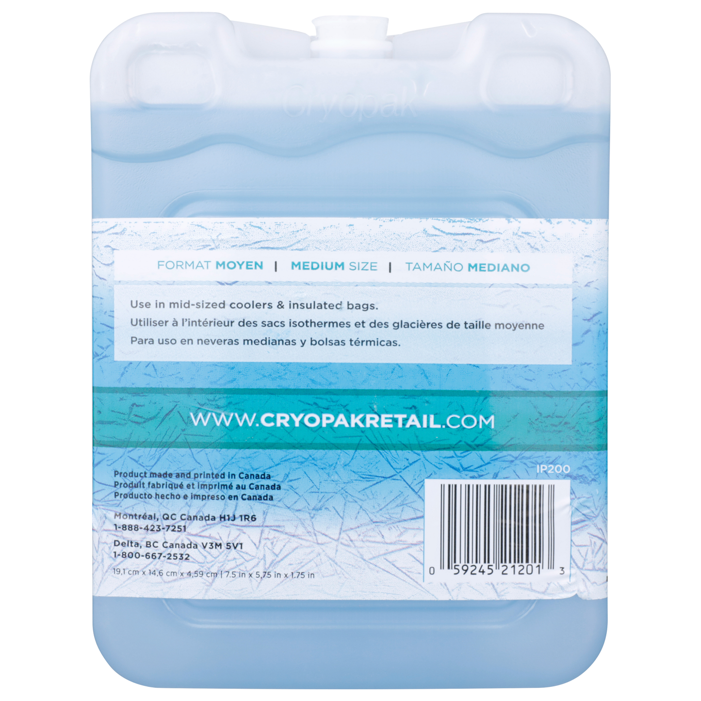 Cryopak IcePak Hard Gel Pack - Medium Size - 2 Pack